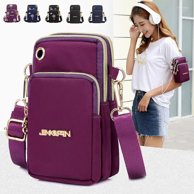 Sacs à bandouliers téléphoniques mobiles Fashion Fashion Korean Sports Arm Slant Slant Cross Pocket Femme's Toivas