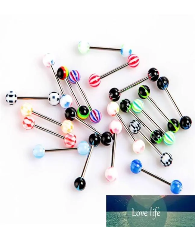 100 pcslot Body sieraden mode gemengde kleuren tong tong rings bars barbell tong piercing1052205