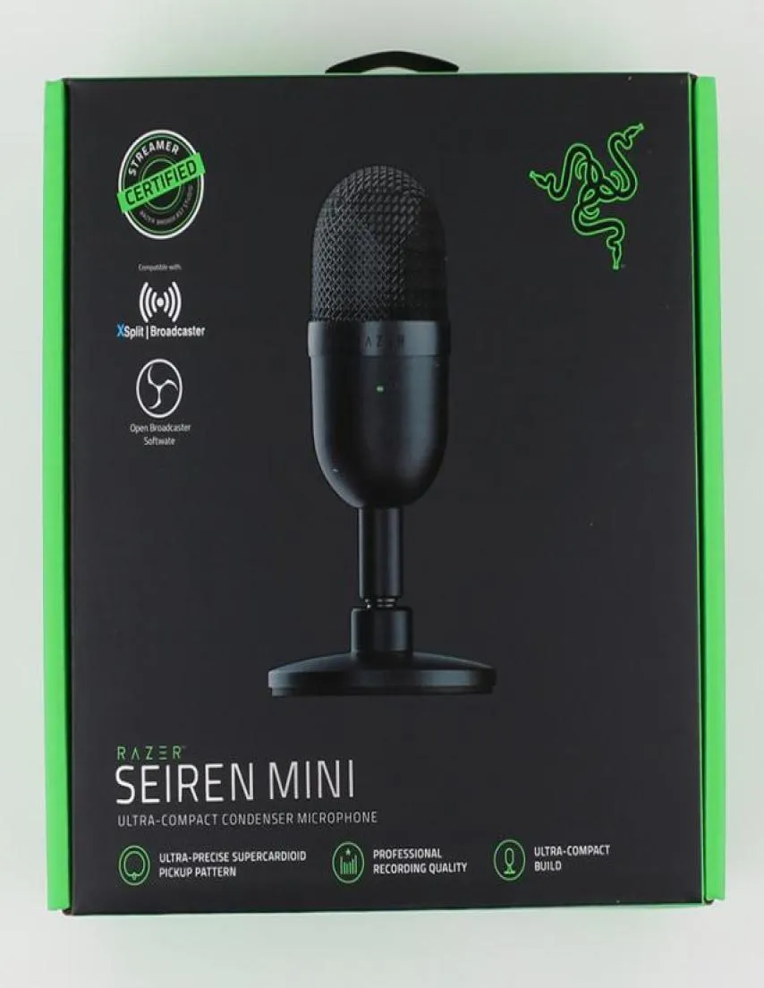 Razer Seiren Mini USB Condensador Microfone Ultracompact STAMEION MECLE MICE MELOS AV AVCESSÓRIOS5177179