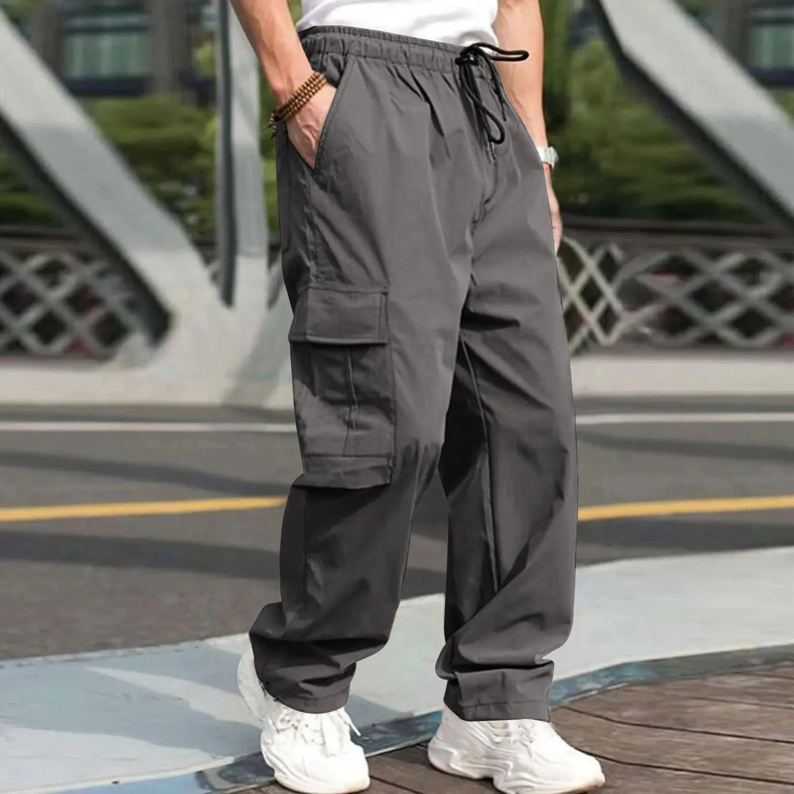 Pantaloni Casual Da Lavoro Uomo – Cotone Popeline Con Garzatura Interna – Tasconi Laterali – Invernali - 2