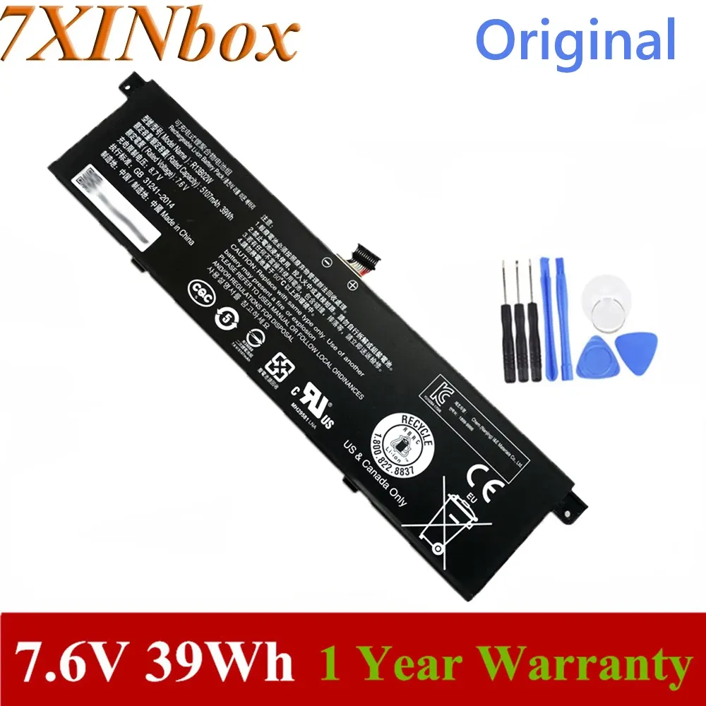 Baterie 7xInbox 7.6 V 39Wh 5107 MAH/5320MAH R13B02W R13B01W Oryginalna bateria laptopa dla Xiaomi Mi Air 13.3 "Seria Tablet R13B02W R13B01W