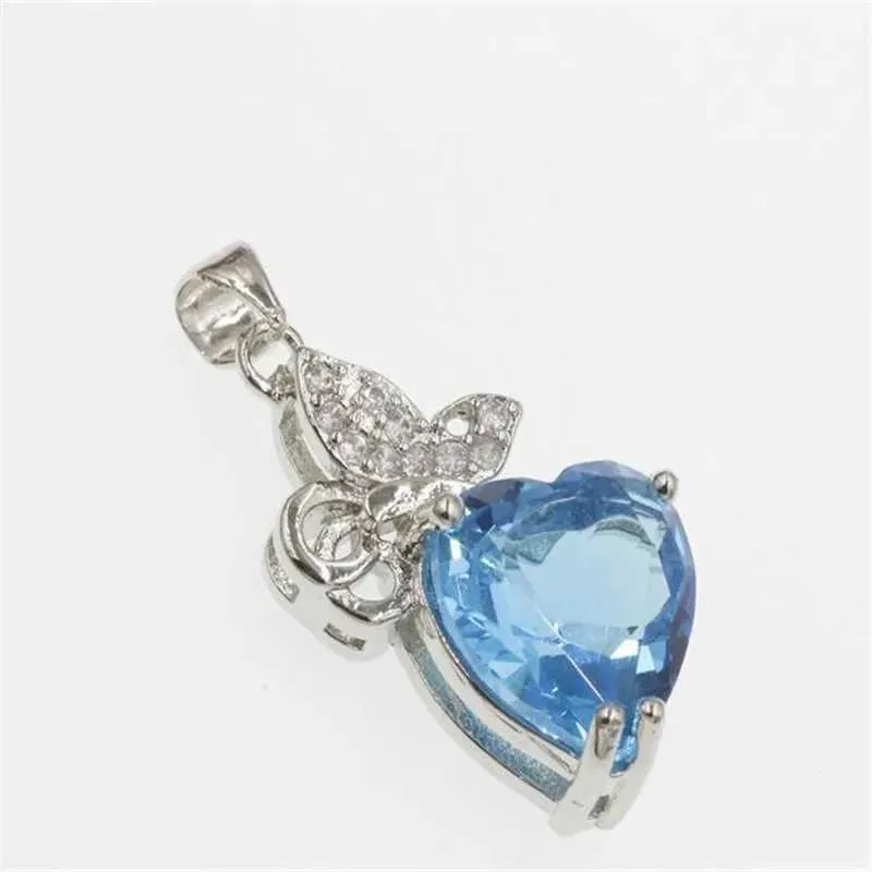 Colares pendentes Colar de pingente de coração clássico Diy feito com cristais de corrente fina para o presente feminino #4 240410