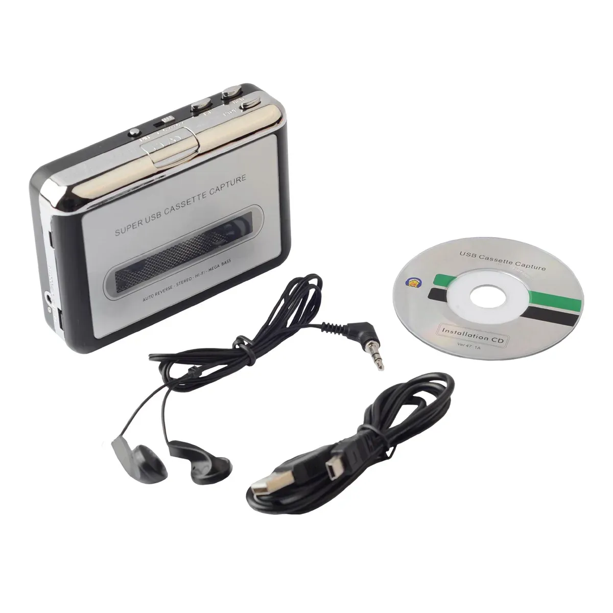 プレーヤーミニUSBからMP3テープコンバーター、CDプレーヤー、PCカセットレコーダープレーヤー