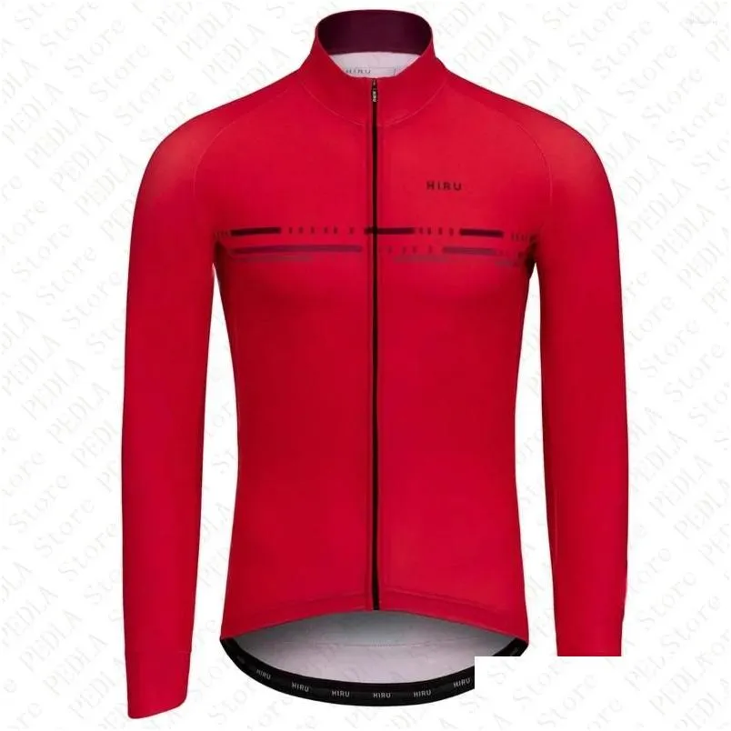 Racing Jackets Hiru Men Cycling Jersey Spring Autumn Thin Long Sleeve Quick Dry Bike Top Maillot Mtb Road Clothing Ciclismo Drop Deliv Otecu