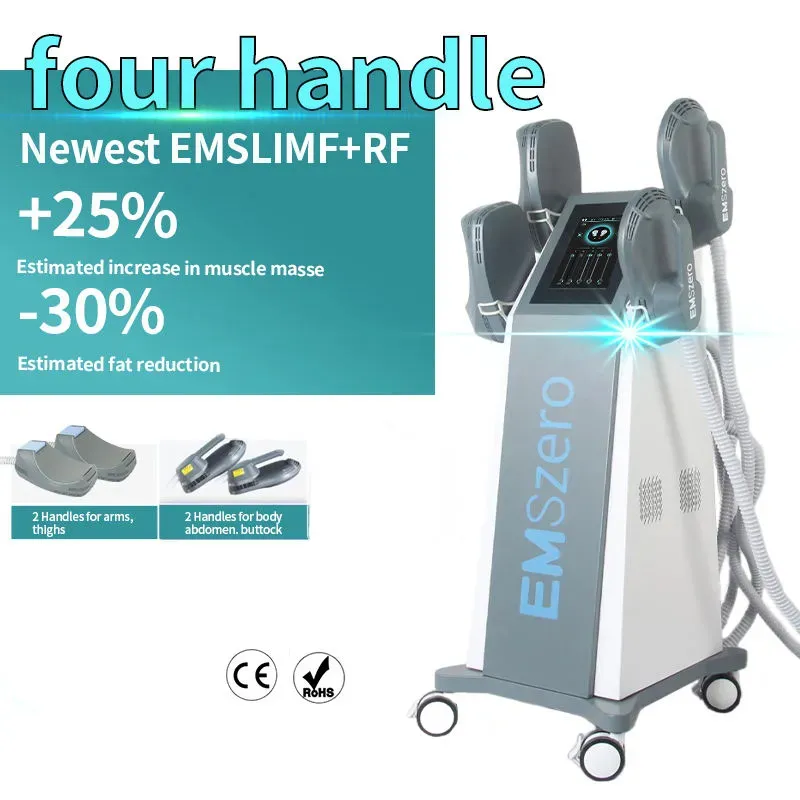 Professionele 4 Hendel EMS Sculpting Machine RF Body Slimming Machine Electric EMS Muscle Stimulator Beauty Salon Equipment