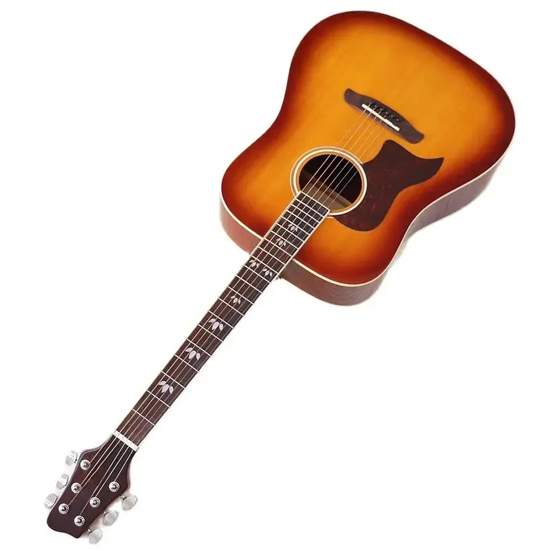 ケーブル左手アコースティックギター6ストリング41インチフォークギターハイグロスフィニッシュサンバーストウエスタンギター