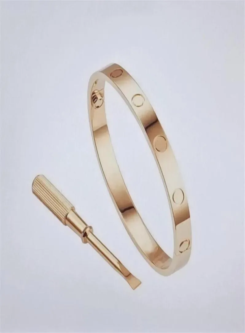 Titanium Bangle Bracelet For Fashion Wedding Bangles Rose Gold Thanksgiving Day Bracelets 4 CZ with box size 152225661594426