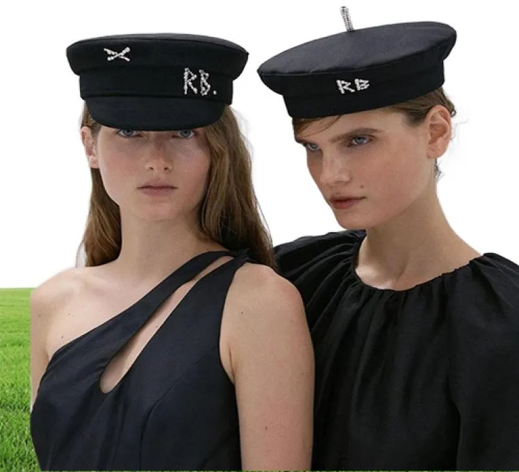 Kolekcja marki Berets Wool S Boy Caps Women Hats Flat MiliTray Baker Hat z logo1141662