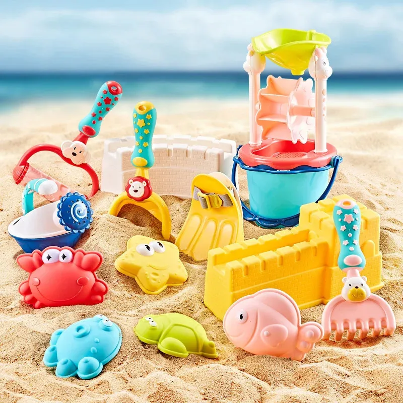 QWZ Baby Beach Toy Sandbox Zestaw Model Dzieci Zabracie narzędzie piasku Gra z siatki Gra letnia na zewnątrz plażowa torba na plażę Zabawki dla dzieci Prezenty 240403