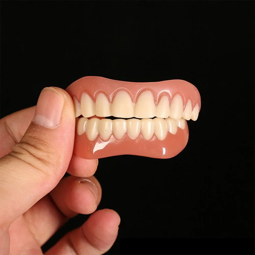 False Teeth Silicone Upper Lower Veneers Teeth Braces Dentures Paste Dentures Temporary Fake Tooth Fake Teeth Whitening Tool