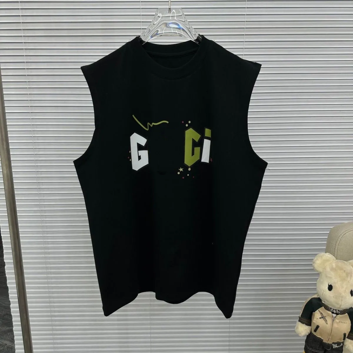 Designer summer T-shirt with G-letter print personalized luxury American street loose and versatile fashion casual short sleeved 100% cotton sleeveless vest