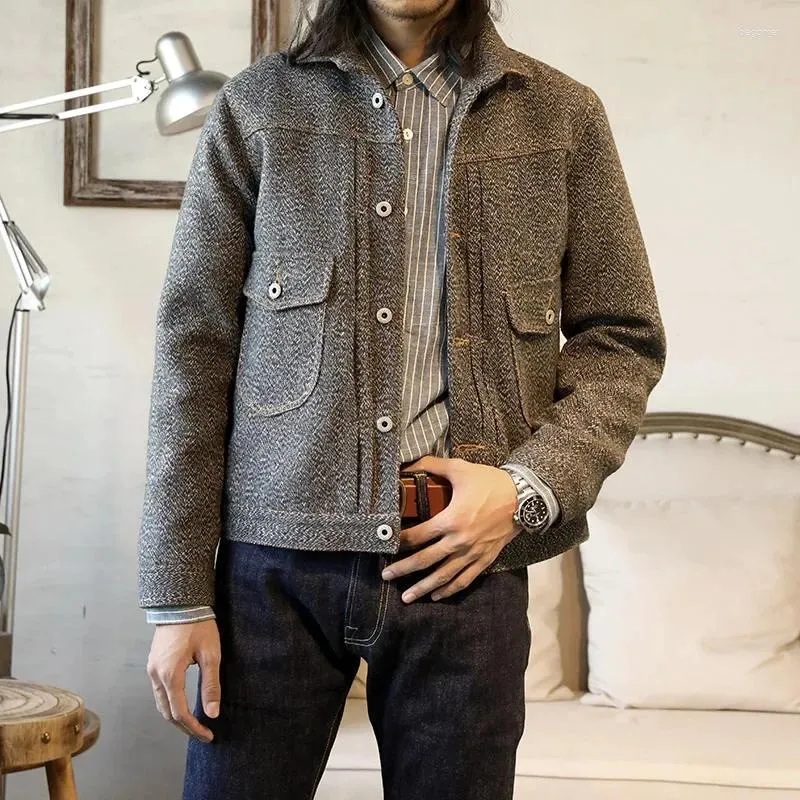 Jackets masculinos Salt Sal e Pimenta Casa de Lã de Lã Vintage Estilo Men Tweed Casat