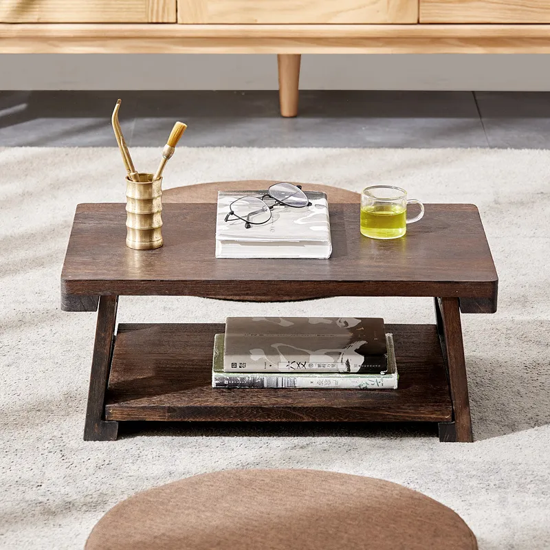 Solid Wood Japanese Folding Tea Table 60 cm Rectangular Coffee