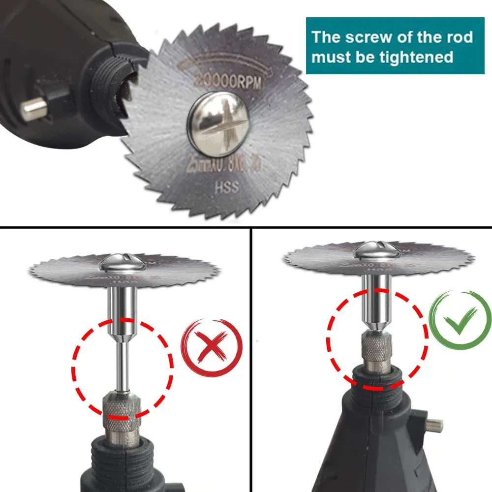 6-Piece HSS Rotary Saw Blade Set With 1/8” Mandrel – Cuts Wood, Plastic & Soft Metal, Sizes 22mm To 50mm