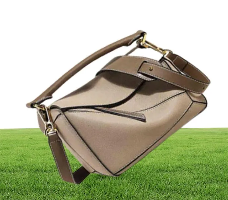 Väskor Greathan Micro Small Medium Size äkta läder geometriskt pussel med handtag och rem xury designer90383897392623