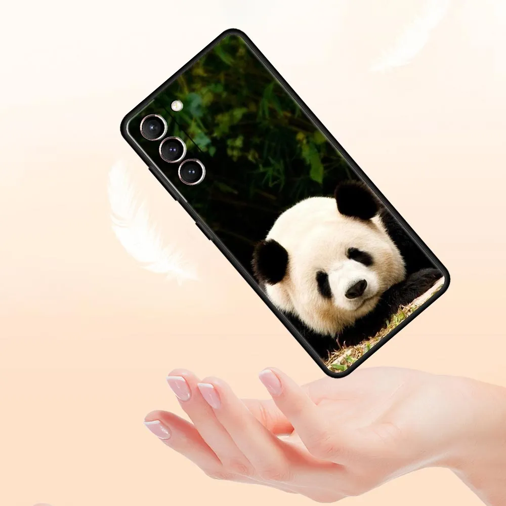 Custodia per telefono per Samsung Galaxy S23 S22 Ultra S20 S21 Fe 5G S10 S9 Plus S10E S8 Nota 20 Copertura silicone Cinese Orso Panda Animale