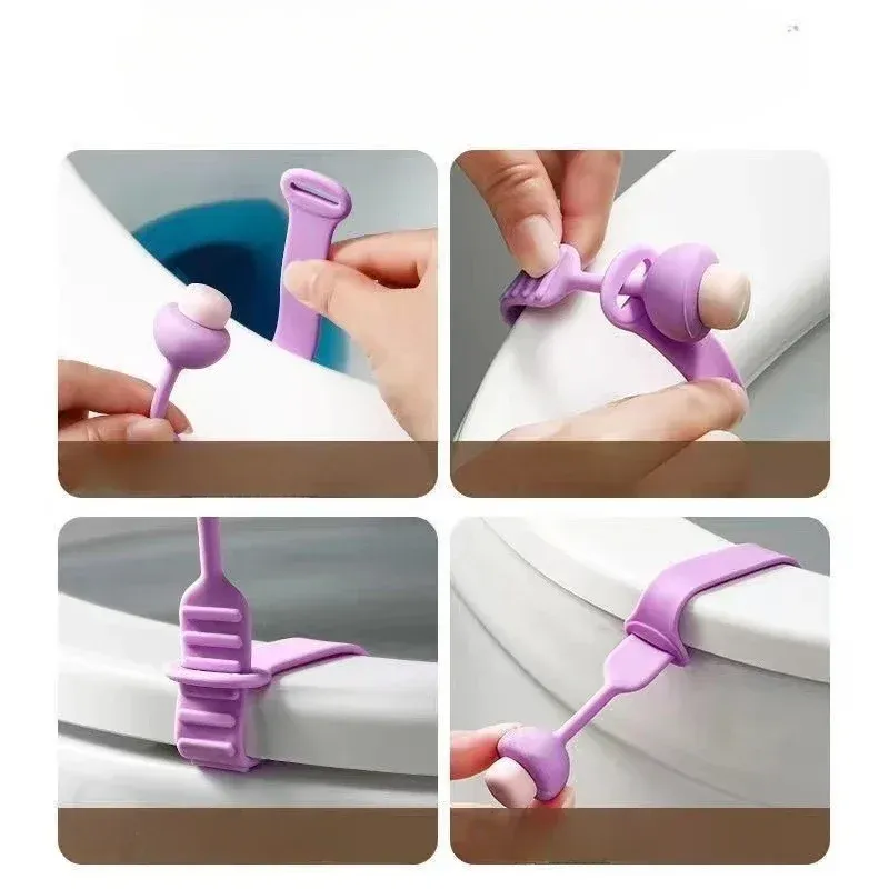 Creative Mushroom Toilet Lid Lifter Silicone Non-slip Adjustable Toilet Lid Handle Avoid Touching Bathroom Toilet Seat Accessory