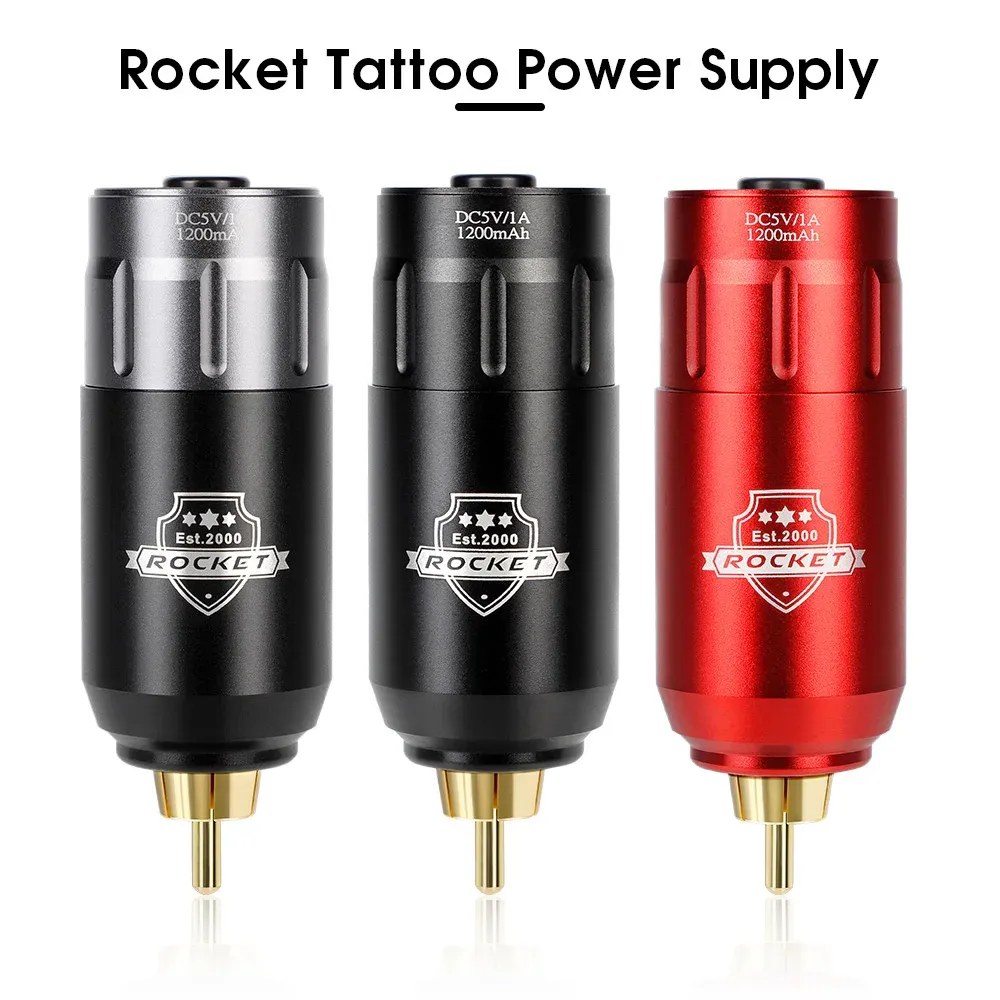 Leveranser Uppladdningsbar trådlös tatuering av strömförsörjning tatuering batteri 1200 mAh RCA Jack snabb snabb laddning för tatuering hine strömförsörjning