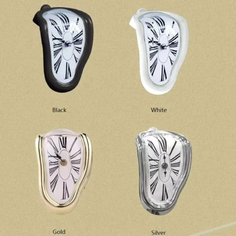 Правоугольные скрученные часы Творческие таяние правое угол настенные часы немой римский цифровой стиль стиль стиль стиль стиль