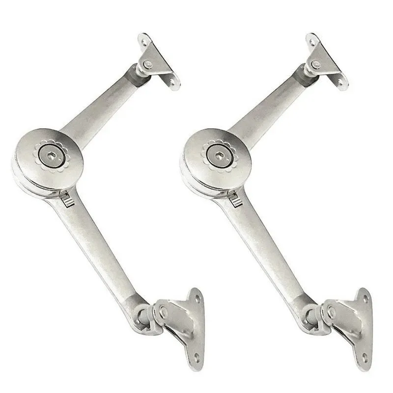 Support Hinge in Satin Nickel Lid Stay with Soft Close Toy Box Hinge Support Drop Lids of Cabinets Cupboard Wardrobe