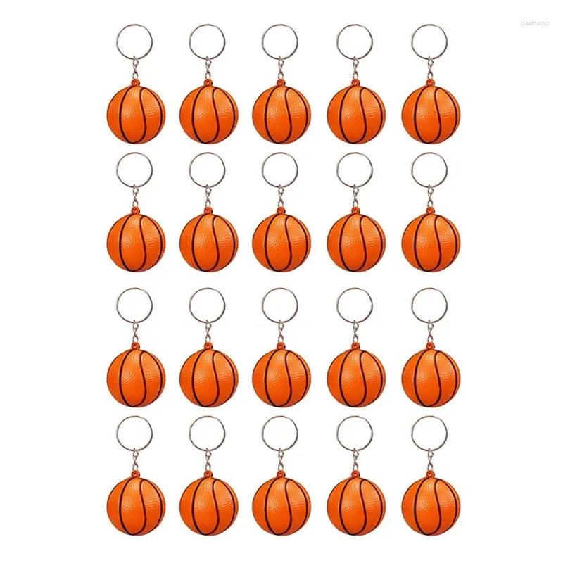 Dekorativa figurer 100 Pack basketboll Nyckelringar för fest gynnar Stress School Carnival Reward Sports Centerpiece