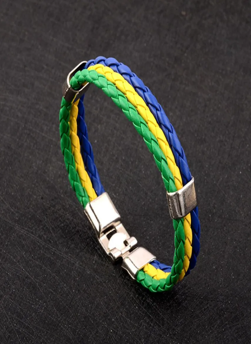 New Fashion Russia Spain France Brazil Flag Leather Team Bracelet Men039s High Quality Football Fan Couple Gift Jewelry Fan Gif1774476