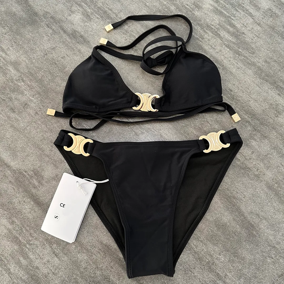 2024 Hot Classics Designer Cel brand bikini Women blalck Lace up Bikinis Two-Piece split Swimsuits Classic Letters Swimwear Beach Luxury Bathing Suits