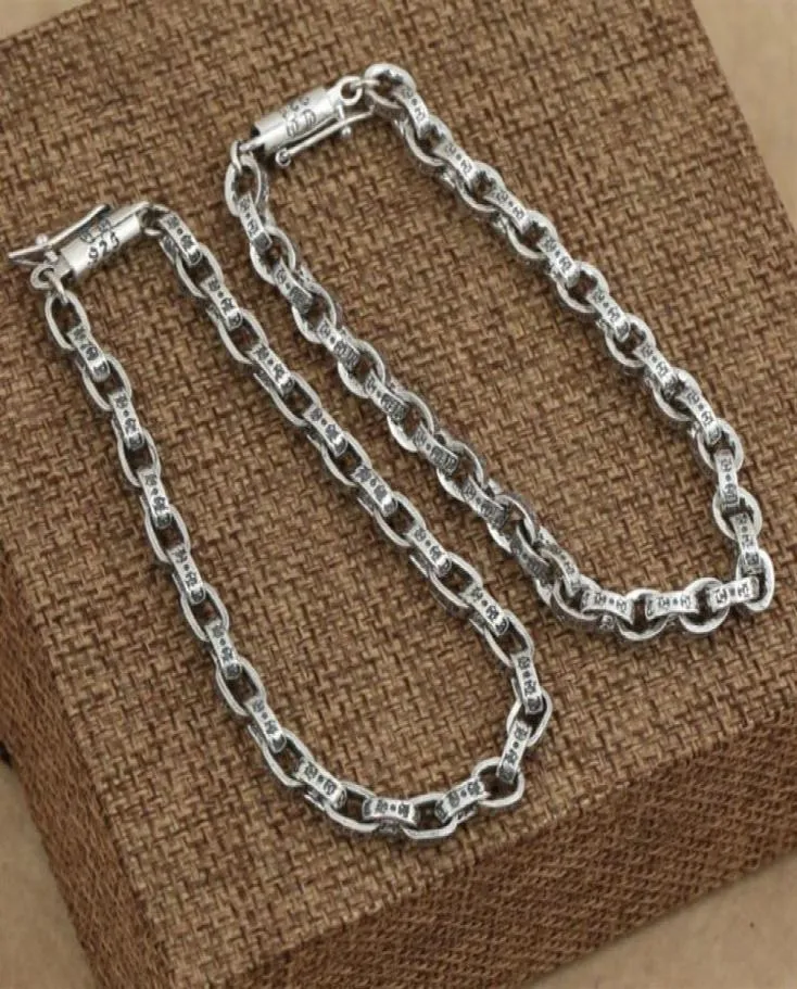 S925 Sterling Personalized Thai Silver Men039s and Women039s Cross Cross CH LETTER Simple Bracciale Q992281N8746614