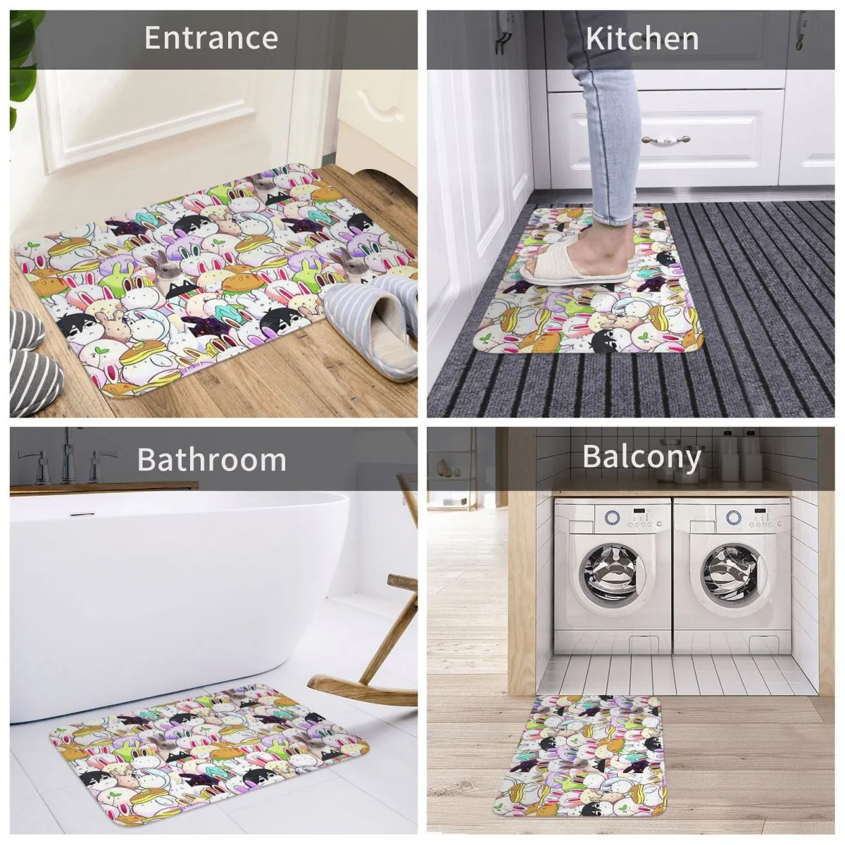 Omori Aubrey Game Bathroom Mat Memes Basil Sticker Doormat Living Room Carpet Balcony Rug Home Decor