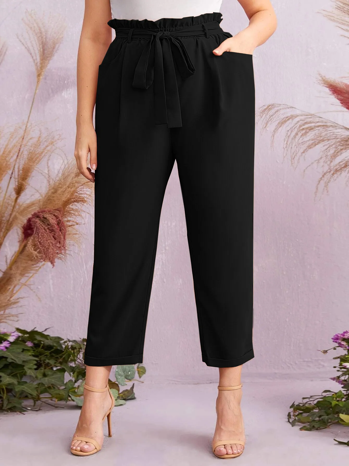 Paperbag trousers plus size deals