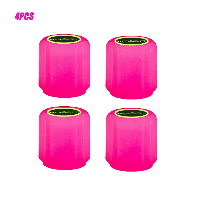 Set of 4 Luminous Pink types of valves with Car Logo - Ideal for Bikes ...