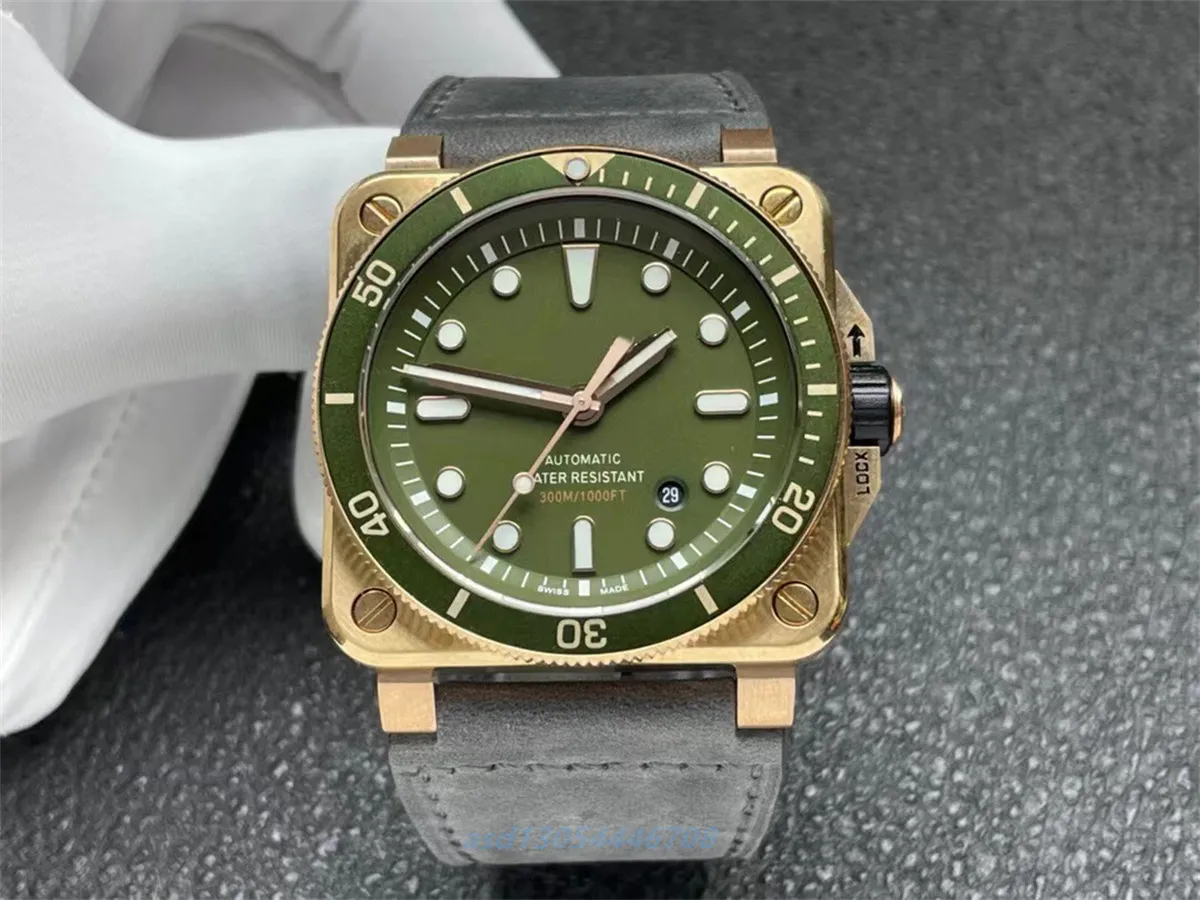 2024 Mens Watch mechanical movement diameter 42mm frosted polished bronze luminous coating 300m waterproof sapphire crystal watch mirror anti-glare coating