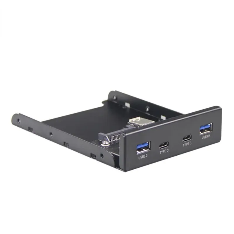 Placa base 20pin a la unidad de disquete USB3.0, panel frontal USB3.0 AF+Type-C Puerto femenino Expansión de la computadora