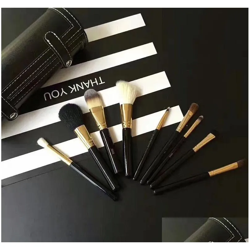 Brand 9 Pcs Makeup Brushes Set Kit Travel Beauty Professional Wood Handle Foundation Lips Cosmetics Makeup Brush tools6865556