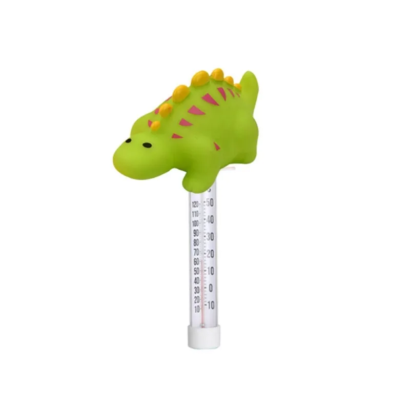 フローティングプール温度計恐竜屋外の屋内スイミングプールスパのストリング付き水温の簡単な読み取りスパ