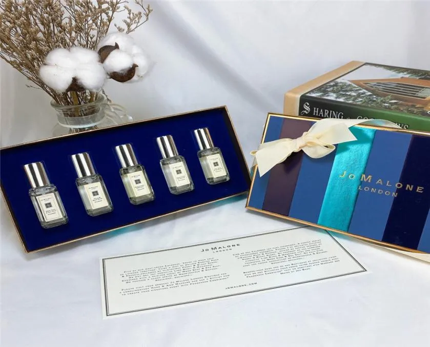 Men Women039S Carrofres de ar de ar inglês Conjunto de perfume azul de pêra 9ML5pcs Fragrância Fragrância Lady Parfum Flor and Fruit During 5787489