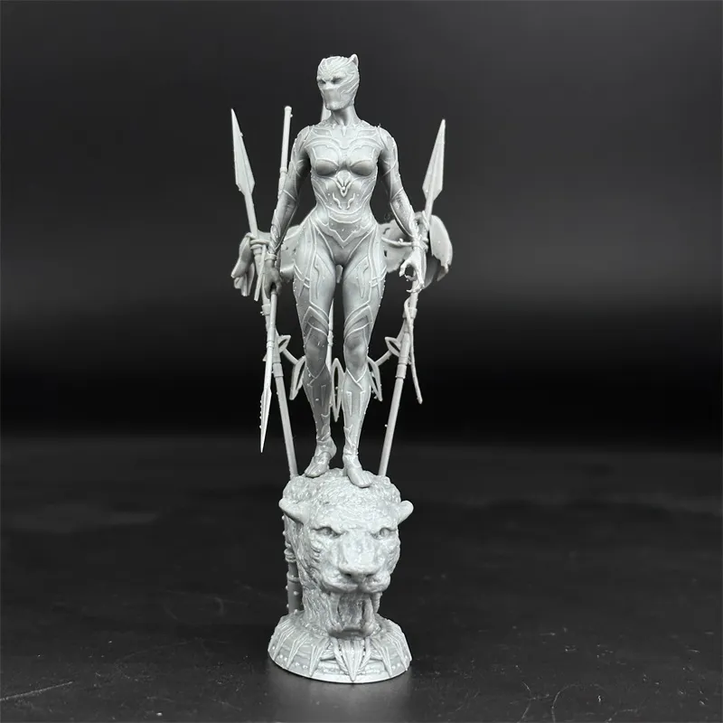 1/24 Scale 75mm Resin Model Sexy Female Black Panther Figures Unpainted Figurines Miniature Collection