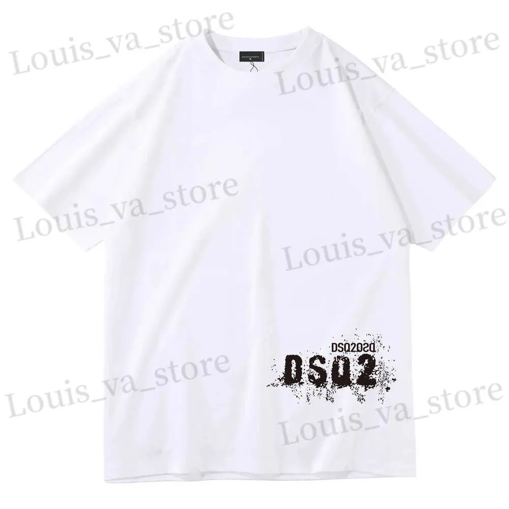 Men's T-Shirts 2023 Mens Summer Print T-Shirt Brand Mens Fashion Casual Loose Cotton Sport Jogging T-Shirt Strt Hip Hop Couple T-Shirt T240419