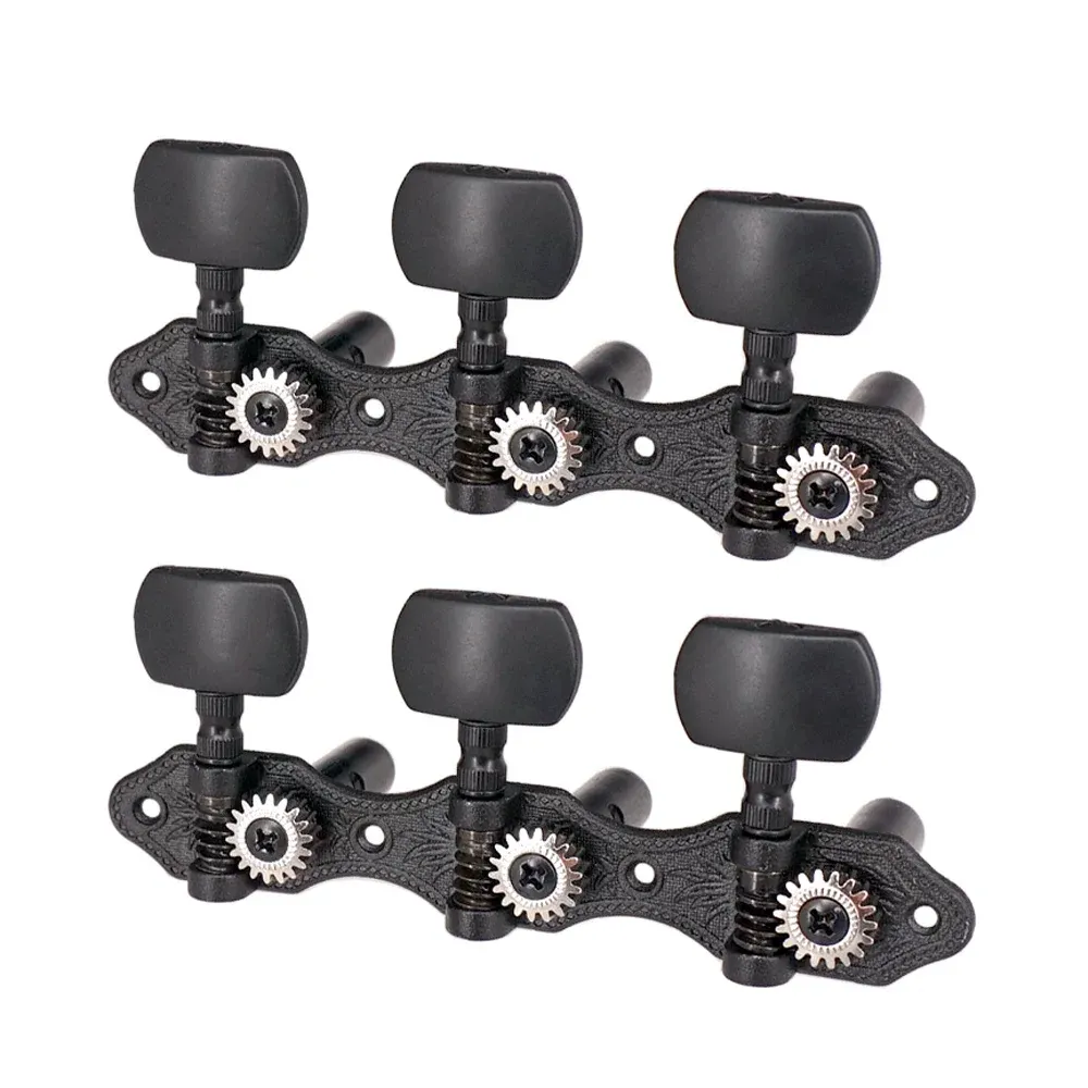 Cabos 1 par 1 18 Black Classical Guitar Tuners Machine Heads Tuning Key Pin