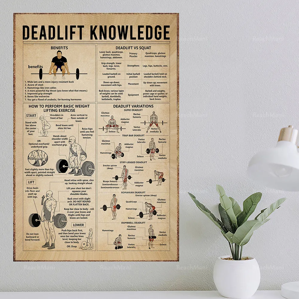 Deadlift Knowledge Poster, Weightlifter Prints, Athlete Weightlifting Wall Art, Gym Wall Decor, Sports Deadlift Enthusiast Gift