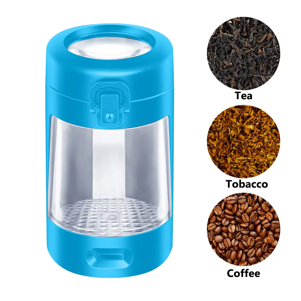 Containers Led Liquid LED Lights Storage Container 50ml USB Rechargeable Moisture-proof Herb ...