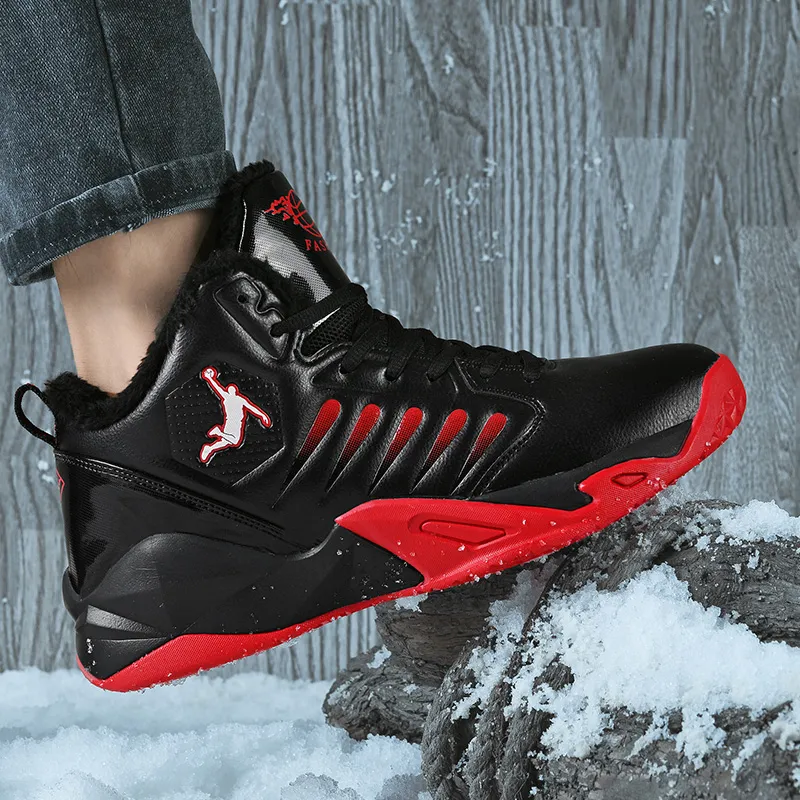 Men's Winter Plus Basketball Shoes: Warm High-Top Sneakers for Outdoor  Sports and Gym Training