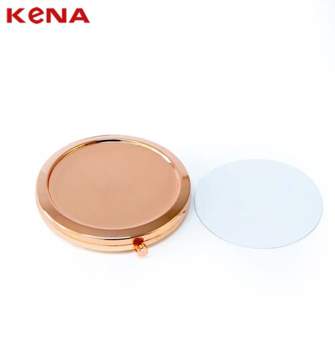 Blankelwerbung DIA 70mm275inch Roségold Sublimation Compact Mirror Round Metalltasche Mirror2614835