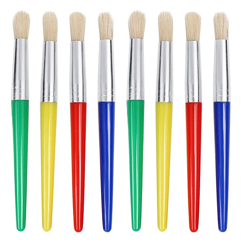 crianças pincéis coloridos de tinta de plástico Hold Hog Bristes pinturas de pincéis para tintas acrílicas de óleo em aquarela