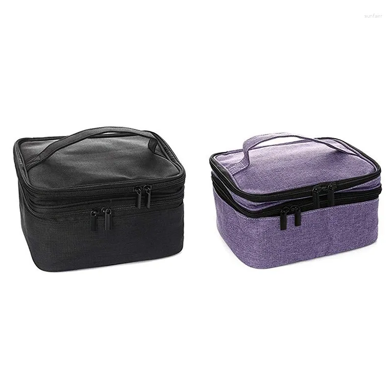 Lagringsflaskor 5-30 ml Essential Oil Case 30 Parfym Box Travel Portable Carry Holder Nail Polish Bag With Roller