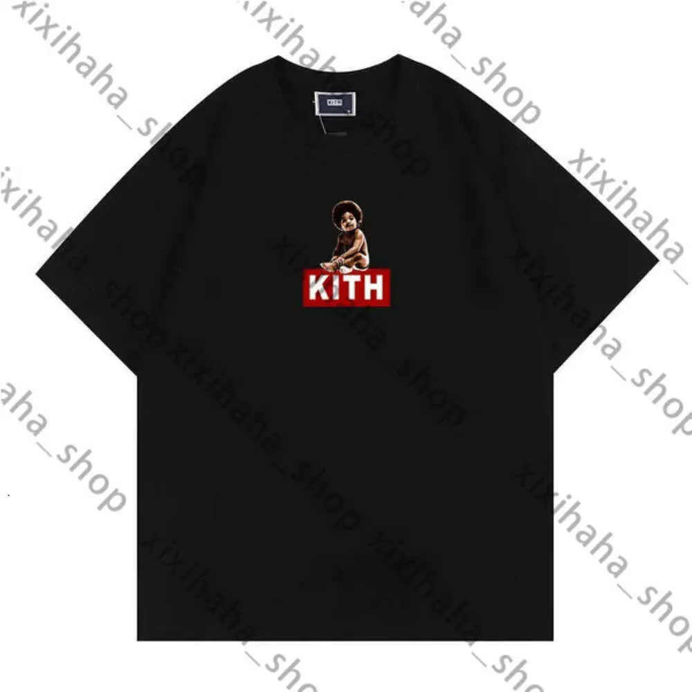 Дизайнерская модная одежда футболка футболка бренд Kith Loose Smover Summer Popular Tround Sheam Printing Мужчины и женщины -любители короткие рукава 640