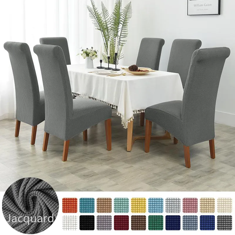 Haut arrière Universal High Elasticity Chair Cover Jacquard XL Taille Chaise Couvre-Dining Room Kitchen Office Home