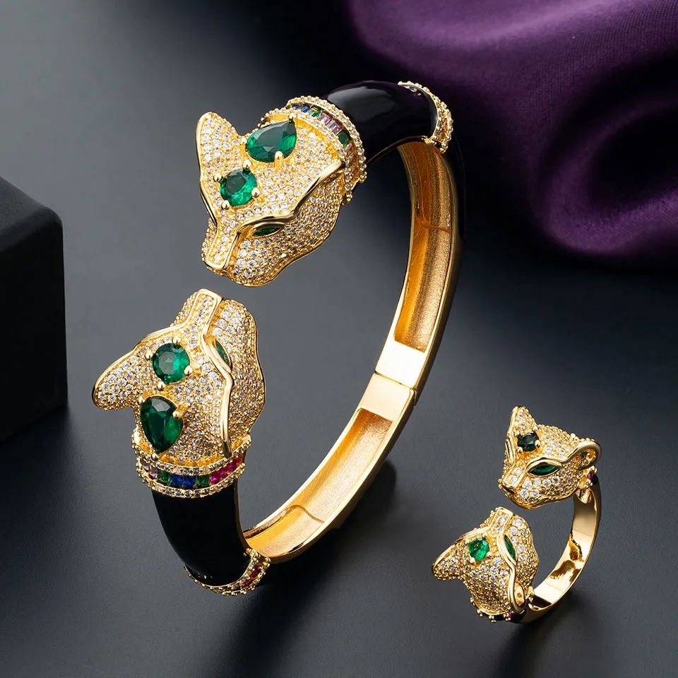 Leopard Print Jewelry Set Chic Bangle Bracelet With Ring, Womens Bangle  Bracelet Set, AAA Cubic Zirconia, Animal Design Fashion Jewelry From  Homepro4, $37.87 | DHgate.Com, image size:960x960