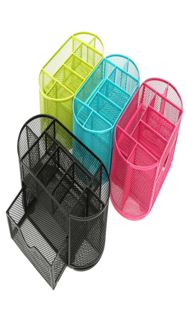 Metalen penaltyorganisator Mesh Desk Organizer Tabel 9 Cel sieraden opbergdoos lade potlood penhouder voor nette gereedschap7217660