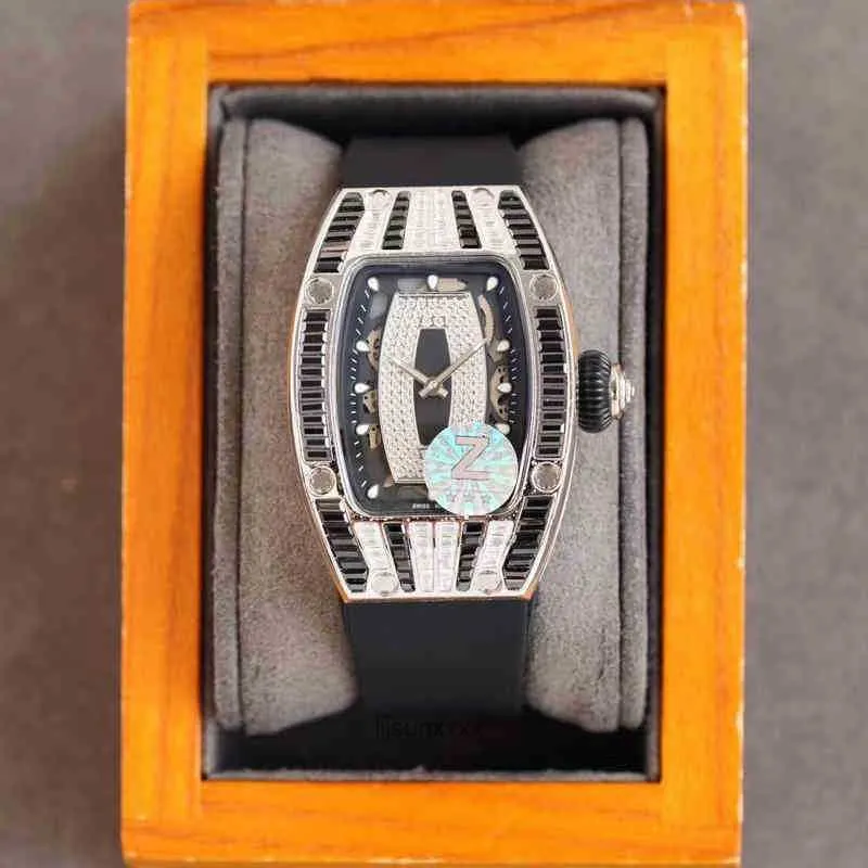 Mira la fecha de los relojes de lujo para los hombres mecánicos Richa M Diamond Automatic Silicone Swiss Brand Designer Sport Wallwatch 6DV1